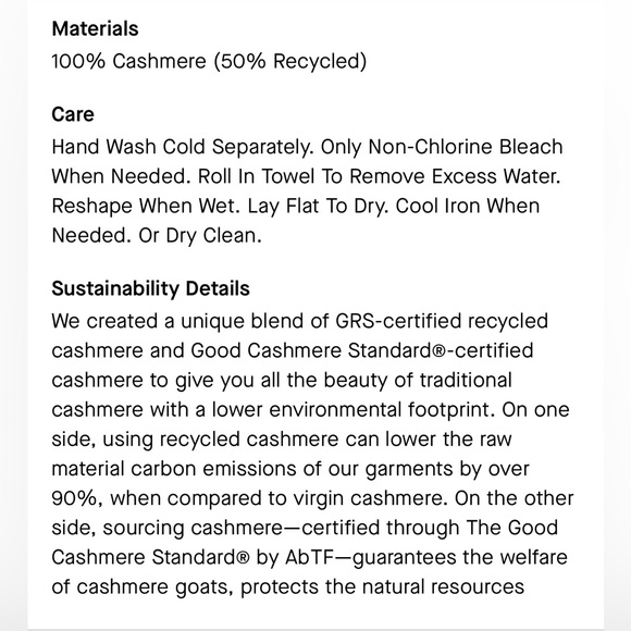 Everlane - The Cashmere Classic Crew Sweater - Cream/Grey - Large - Picture 13 of 15